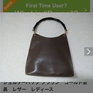 🖤💙🖤Vintage Gucci leather bag, bamboo handle🖤💙🖤
